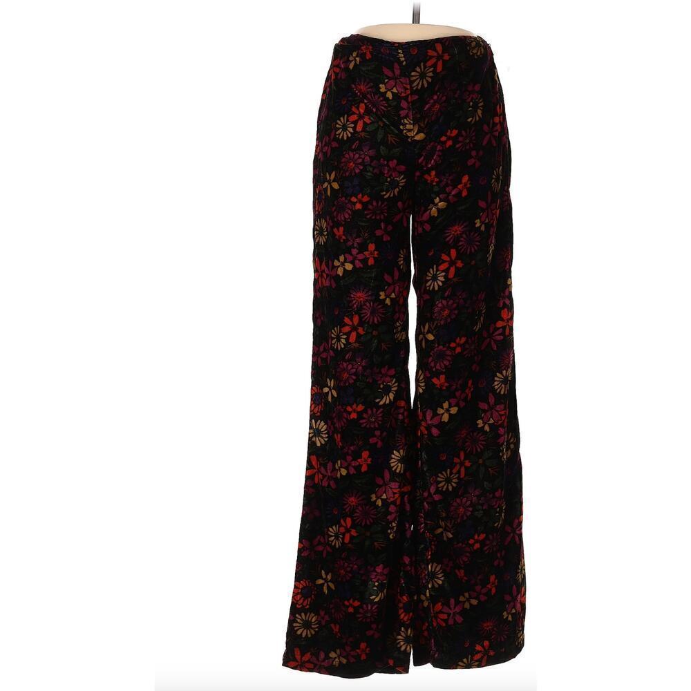 Urban Outfitters Palazzo Floral print Black Boho Flared leg High Rise Waist SZ 2 - Picture 2 of 14